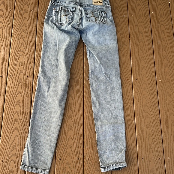 LOi wide waist button/zip skinny jeans made in Columbia SZ 10/Juniors 5 USA - Picture 7 of 14